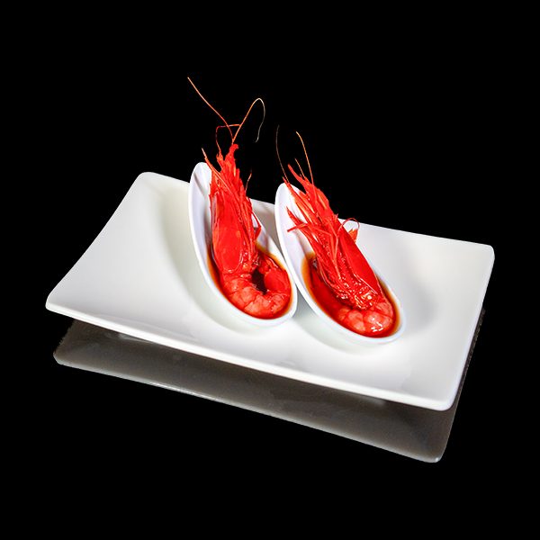 Cuchara de camarones roja